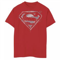 Футболка с логотипом DC Fandome Superman для мальчиков 8–20 лет, хромированная краска и графический логотип DC Comics