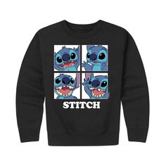 Флисовый пуловер Disney&apos;s Lilo &amp; Stitch для мальчиков размером 8–20 блоков с графическим рисунком Disney, черный
