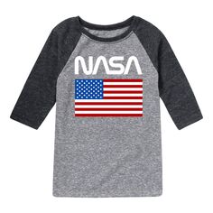 Футболка реглан с рисунком американского флага НАСА для мальчиков 8–20 лет Licensed Character