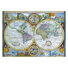 Еврографика 1000 шт. Пазл с антикварной картой мира Eurographics