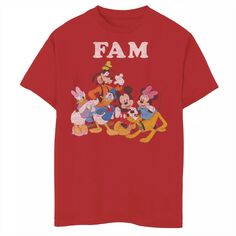 Футболка Disney&apos;s «Микки Маус и друзья» для мальчиков 8–20 лет с групповым изображением Fam Disney, красный