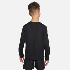 Футболка Nike Dri-FIT Multi+ с длинными рукавами для мальчиков 8–20 лет Nike, черный