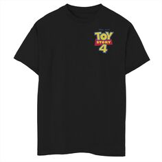 Футболка с логотипом фильма «История игрушек 4» для мальчиков 8–20 лет Disney/Pixar с левым нагрудным карманом и графикой Disney / Pixar, черный