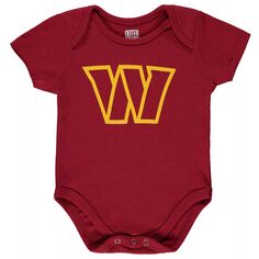 Бордовое боди для младенцев Washington Commanders с логотипом Outerstuff
