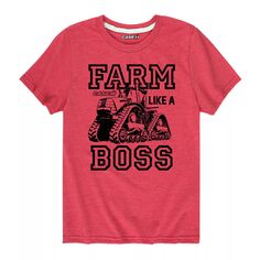 Футболка Case IH Farm Like A Boss для мальчиков 8–20 лет с рисунком Licensed Character, красный
