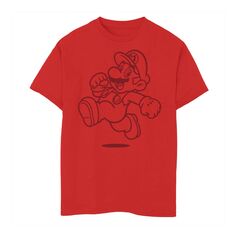 Футболка с плакатом Super Mario Bros Front Runner для мальчиков 8–20 лет Licensed Character, красный