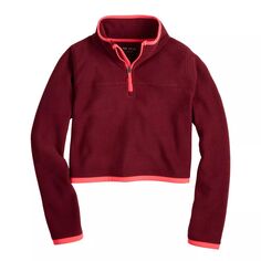 Пуловер из микрофлиса Tek Gear с молнией 1/4 для девочек 7–20 лет стандартного и большого размера Tek Gear, красный