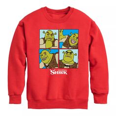 Флисовая толстовка с рисунком Shrek Grid для мальчиков 8–20 лет Licensed Character, красный