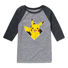 Футболка реглан с рисунком Pokemon Diamond Pikachu для мальчиков 8–20 лет Pokemon Pokémon