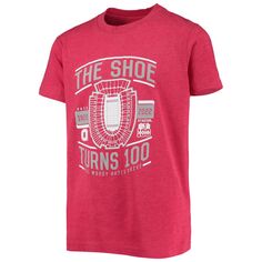 Молодежная футболка Colosseum Scarlet Ohio State Buckeyes The Shoe 100 Years 2-Hit Colosseum