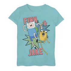 Футболка с рисунком «Финн и Джейк Капоус» для девочек 7–16 лет Cartoon Network Adventure Time Cartoon Network