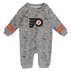 Серый комбинезон с длинными рукавами для младенцев Philadelphia Flyers Gifted Player Outerstuff