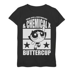 Футболка с рисунком Buttercup Chemical X для девочек 7–16 лет Cartoon Network Powerpuff Girls Cartoon Network