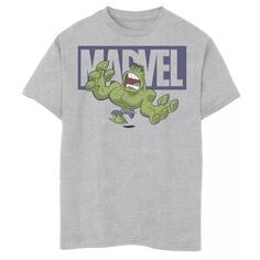 Футболка с графическим рисунком и логотипом Marvel Hulk для мальчиков 8–20 лет в стиле чиби Action Pose Marvel