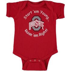 Боди Scarlet Ohio State Buckeyes Start &apos;Em Young для новорожденных и младенцев Unbranded