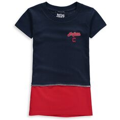 Платье-футболка темно-синего цвета для девочек Toddler Refried Apparel Cleveland Indians Unbranded