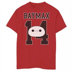 Футболка в стиле джерси с графическим рисунком Disney&apos;s Big Hero 6 для мальчиков 8–20 лет Baymax 14 Disney, красный