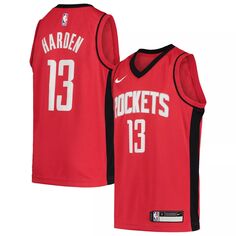 Молодежная футболка Nike James Harden Red Houston Rockets Team Swingman — Icon Edition Nike