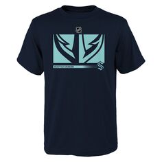 Молодежная футболка Deep Sea Blue Seattle Kraken Authentic Pro для вторичного использования Fanatics