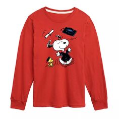 Футболка Peanuts Snoopy Woodstock для мальчиков 8–20 лет с графическим рисунком для танцев для выпускников Licensed Character, красный