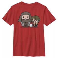 Милая футболка с рисунком Гарри Поттера «Хагрид Хедвиг и Гарри» для мальчиков 8–20 лет Harry Potter