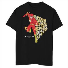 Футболка с рисунком молнии и логотипом «Хаски» для мальчиков 8–20 лет, DC Comics The Flash Run Speed DC Comics