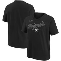 Молодежная черная футболка для местных территорий Nike Washington Nationals Nike