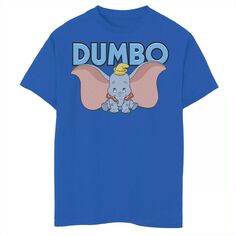 Яркая синяя футболка с изображением имени и плакатом Disney&apos;s Dumbo для мальчиков 8–20 лет Disney