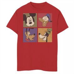 Классическая футболка с графическим рисунком для мальчиков 8–20 лет с изображением Микки Мауса и друзей Disney для групповых комиксов Licensed Character, красный