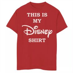 Футболка «This Is My Disney Shirt» с логотипом на груди для мальчиков 8–20 лет Disney, красный