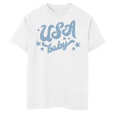 Голубая футболка с рисунком звезд для мальчиков 8–20 лет, Америка, США Licensed Character