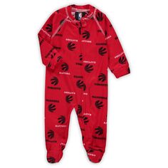 Красная пижама с молнией во всю длину и реглан для младенцев Toronto Raptors Team Outerstuff