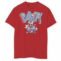 Футболка Fortnite Party Disco Ball для мальчиков 8–20 лет с графическим рисунком и портретом Licensed Character, красный