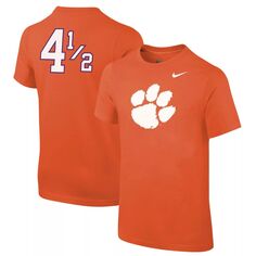 Молодежная футболка Nike Orange Clemson Tigers Disney+ #4½ Player Nike
