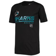 Черная футболка с логотипом Youth Fanatics San Jose Sharks Authentic Pro Prime Fanatics