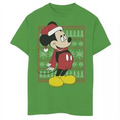 Рождественский свитер с изображением Микки Мауса для мальчиков 8–20 лет Disney&apos;s, футболка с рисунком Disney