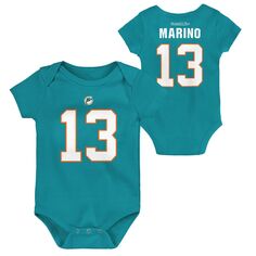 Боди Mitchell &amp; Ness Dan Marino Aqua Miami Dolphins для новорожденных и младенцев в стиле ретро с именем и номером Unbranded
