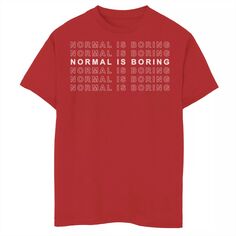 Футболка с рисунком Fifth Sun Normal Is Boring для мальчиков 8–20 лет Licensed Character, красный