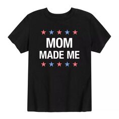 Одинаковые рубашки к 4 июля для мальчиков 8–20 лет, футболка с рисунком «Мама сделала мне» Licensed Character, черный