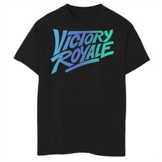 Футболка Fortnite Victory Royale с графическим логотипом и градиентом для мальчиков 8–20 лет Licensed Character, черный