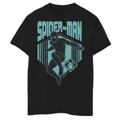 Костюм-невидимка с изображением Человека-паука Marvel вдали от дома, футболка с силуэтом и логотипом для мальчиков 8–20 лет Marvel