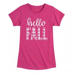 Клетчатая футболка с рисунком Hello Fall для девочек 7–16 лет Licensed Character