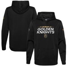 Черный пуловер с капюшоном с логотипом Youth Fanatics Vegas Golden Knights Authentic Pro Fanatics