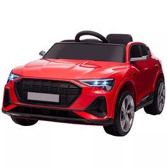 Aosom 12V Kids Electric Ride On Audi Sports Car Игрушка на батарейках с пультом дистанционного управления для родителей, ремень безопасности, светодиодная подсветка, музыка и звуковой сигнал для детей от 3 до 5 лет, красный Aosom