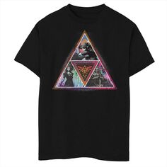 Летняя цветная футболка с рисунком Nintendo Legend of Zelda Triforce Triforce для мальчиков 8–20 лет Licensed Character, черный