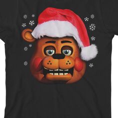 Рождественская футболка Five Nights at Freddy&apos;s с рисунком шляпы Санты для мальчиков 8–20 лет Licensed Character