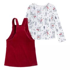 Зимний комплект футболки и юбки Levi&apos;s с длинными рукавами и принтом «Лесной ландшафт» для маленьких девочек и девочек Levi&apos;s Levis