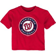 Детская красная футболка с логотипом команды Washington Nationals Team Outerstuff