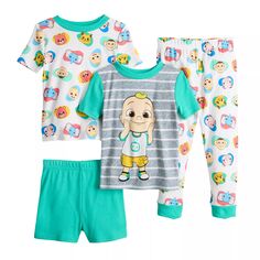 Пижамный комплект из 4 предметов для малышей CoComelon Licensed Character