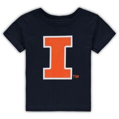 Темно-синяя футболка с большим логотипом Infant Illinois Fighting Illini Unbranded